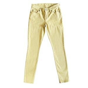 7 for All Mankind Jeans Women’s 26 yellow Gwenevere skinny mid rise 1054